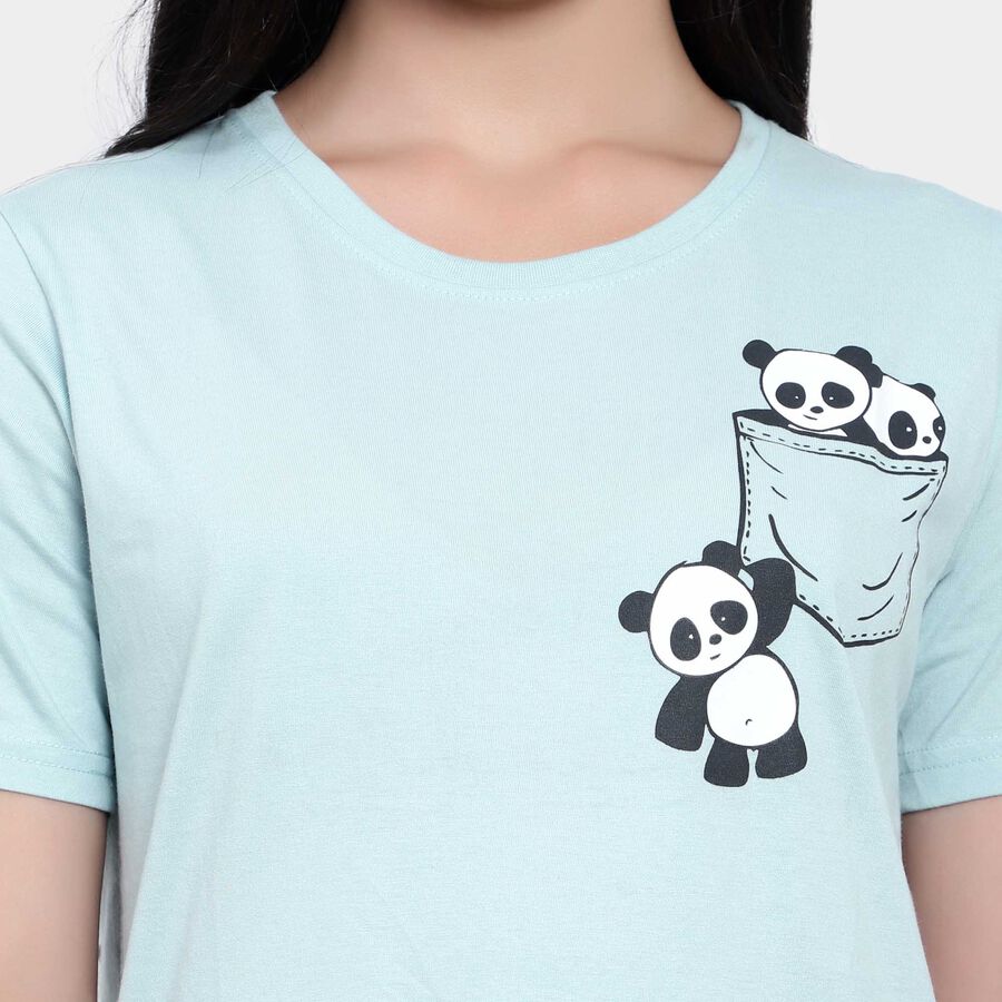 Round Neck T-Shirt, हल्का हरा, large image number null