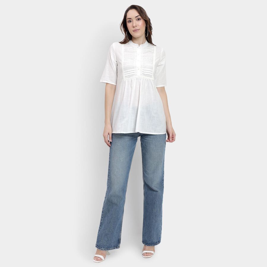 Ladies' 100% Cotton Kurti, White, large image number null