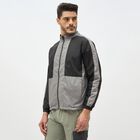 Men's Dark Grey and Black High Neck Athleisure Jacket, Dark Grey, small image number null