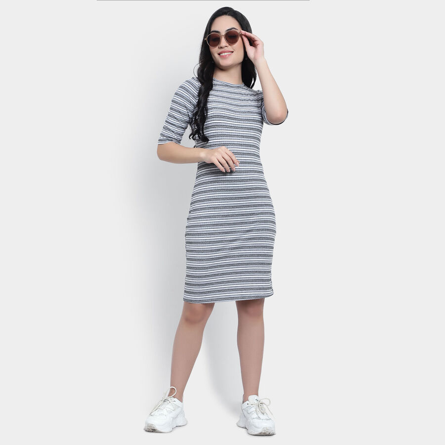Stripes Dress, हल्का ग्रे, large image number null