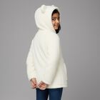 Girls' White Hooded Casual Jacket, Off White, small image number null
