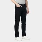 Men's Black Slim Fit Washed Jeans, काला, small