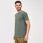 Men's Round Neck Half Sleeves T-Shirt, Dark Green, small image number null