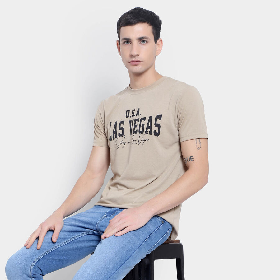 Round Neck T- Shirt, गहरा पीला, large image number null