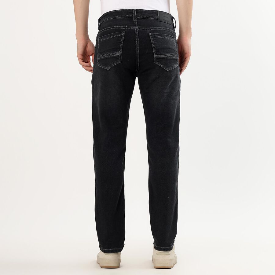 Men's Jet Black Slim Fit Jeans, Dark Grey, large