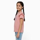 Girls Light Pink Cotton Round Neck Casual T-Shirt, हल्का गुलाबी, small image number null