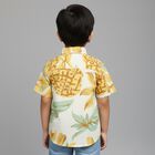 Boys Bright Yellow Cotton Half Sleeve Classic Collar Casual Shirt, Beige, small image number null