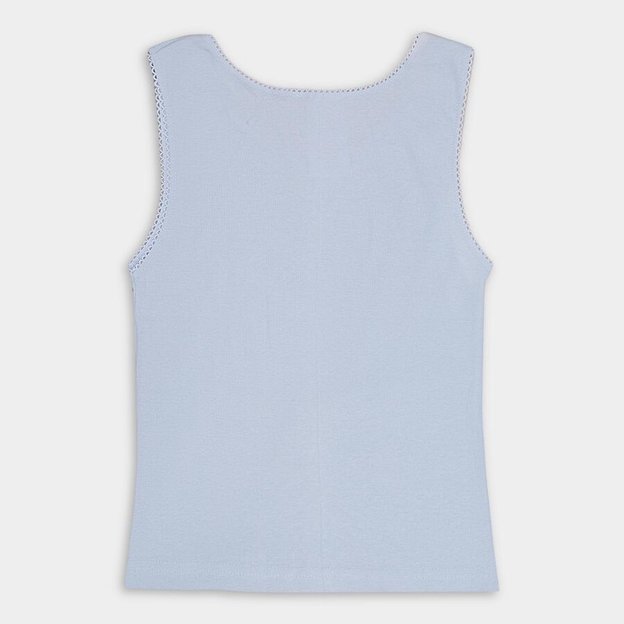 Girls' 100% Cotton Vest, Light Blue, large image number null