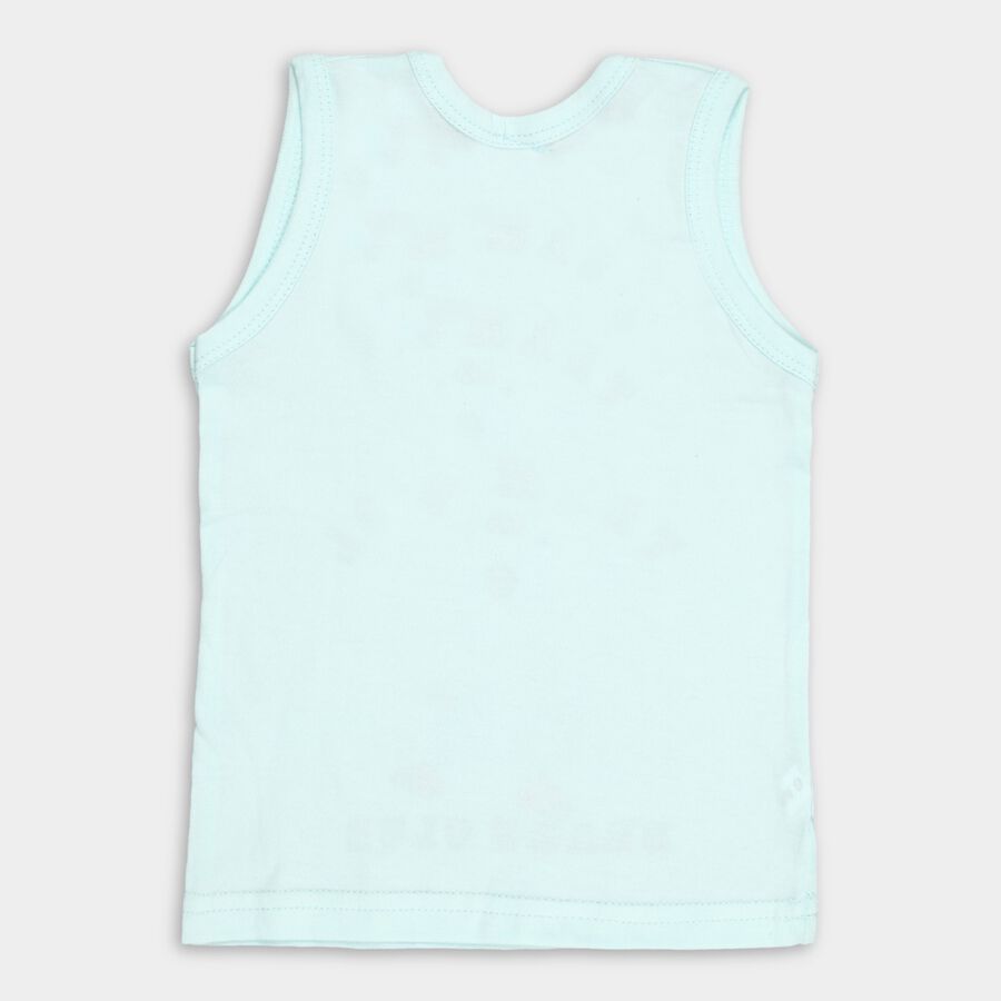 Infants' Cotton Vest, Aqua, large
