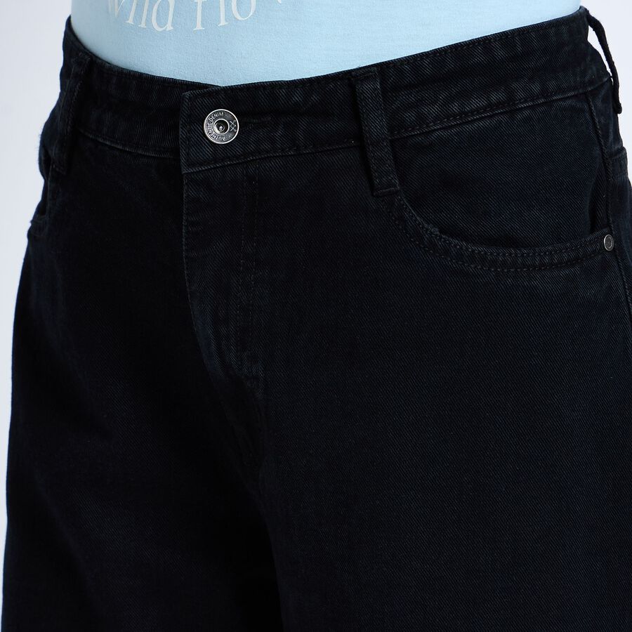 Ladies' 100% Cotton Jeans , काला, large image number null