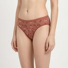 Women's Brown Regular Fit Printed Panty, भूरा, small