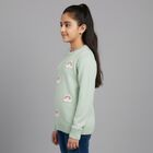 Girls' Light Mint Green Crew Neck Knit Pullover, Light Green, small image number null