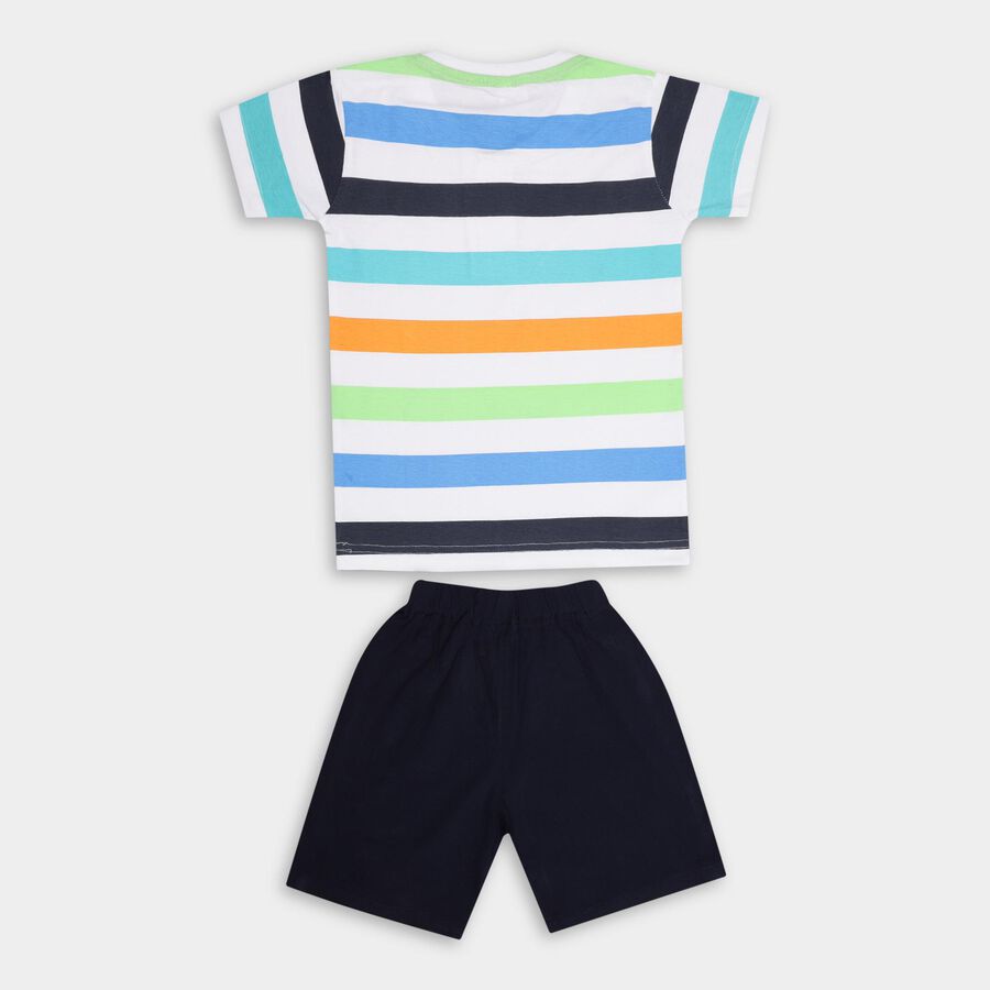 Boys' 100% Cotton Knit Baba Suit, सफ़ेद, large image number null