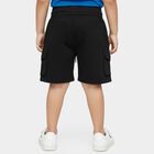 Boys' Black Regular Fit Cargo Pocketed Bermuda Shorts, काला, small