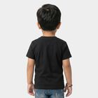 Boys Black Crew Neck Regular Boys T-Shirt, काला, small