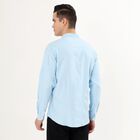 Men's Light Sky Blue Classic Casual Shirt, एक्वा, small