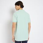 Men's Collared Half Sleeves T-Shirt , एक्वा, small