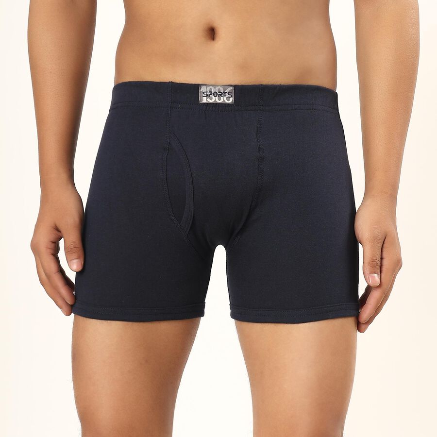 Men's Navy Blue Regular Fit Trunks, नेवी ब्लू, large