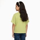 Girls Light Sage Green Round Neck Casual T-Shirt, हल्का हरा, small