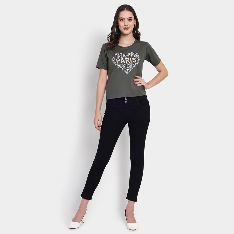 Ladies' Round Neck T-Shirt , Olive, large image number null