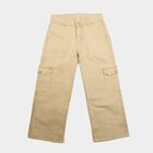 Girls' Beige Relaxed Fit Cargo Jeans, Off White, small