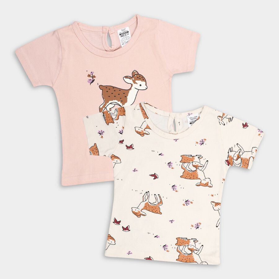Infants' Cotton T-Shirt, पीच, large image number null