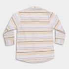 Infants Soft Yellow Cotton Mandarin Collar Casual Shirt, Yellow, small image number null