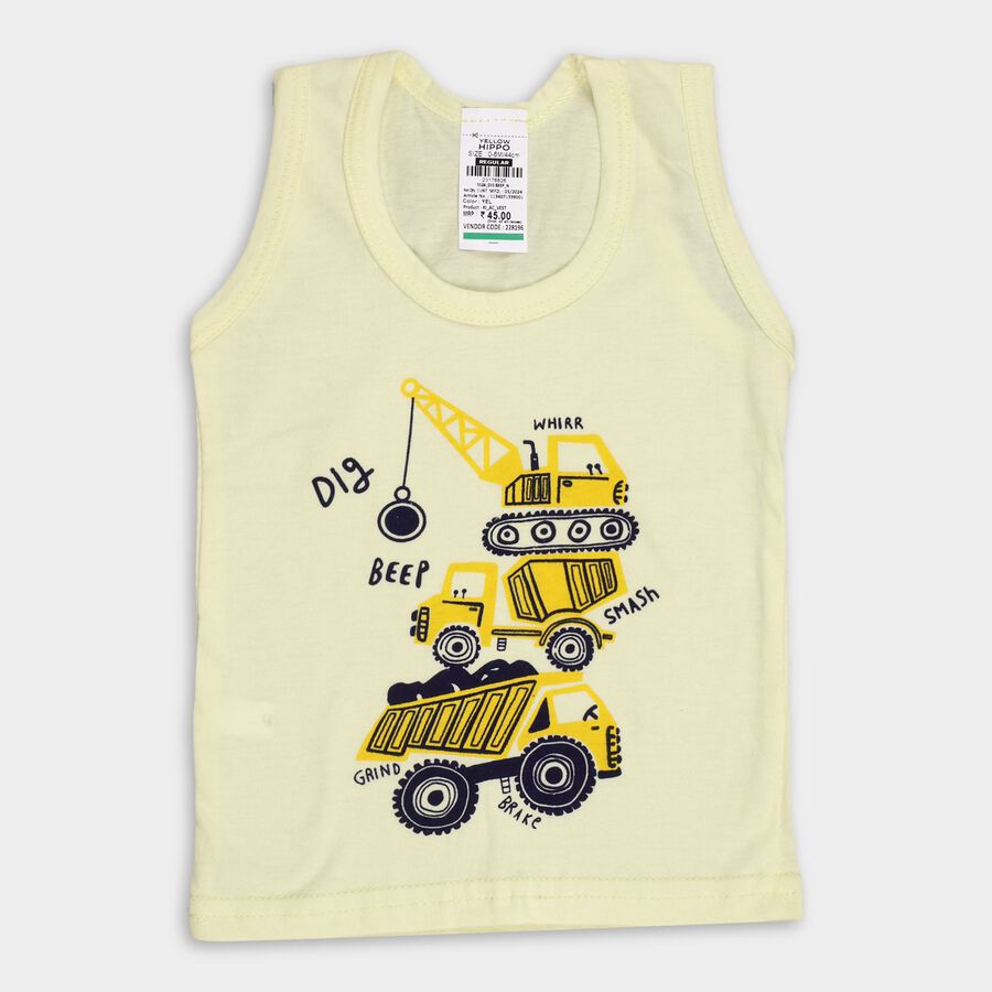 Infants' 100% Cotton Vest, Yellow, large