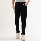 Men's Jet Black Slim Fit Jeans, काला, small image number null
