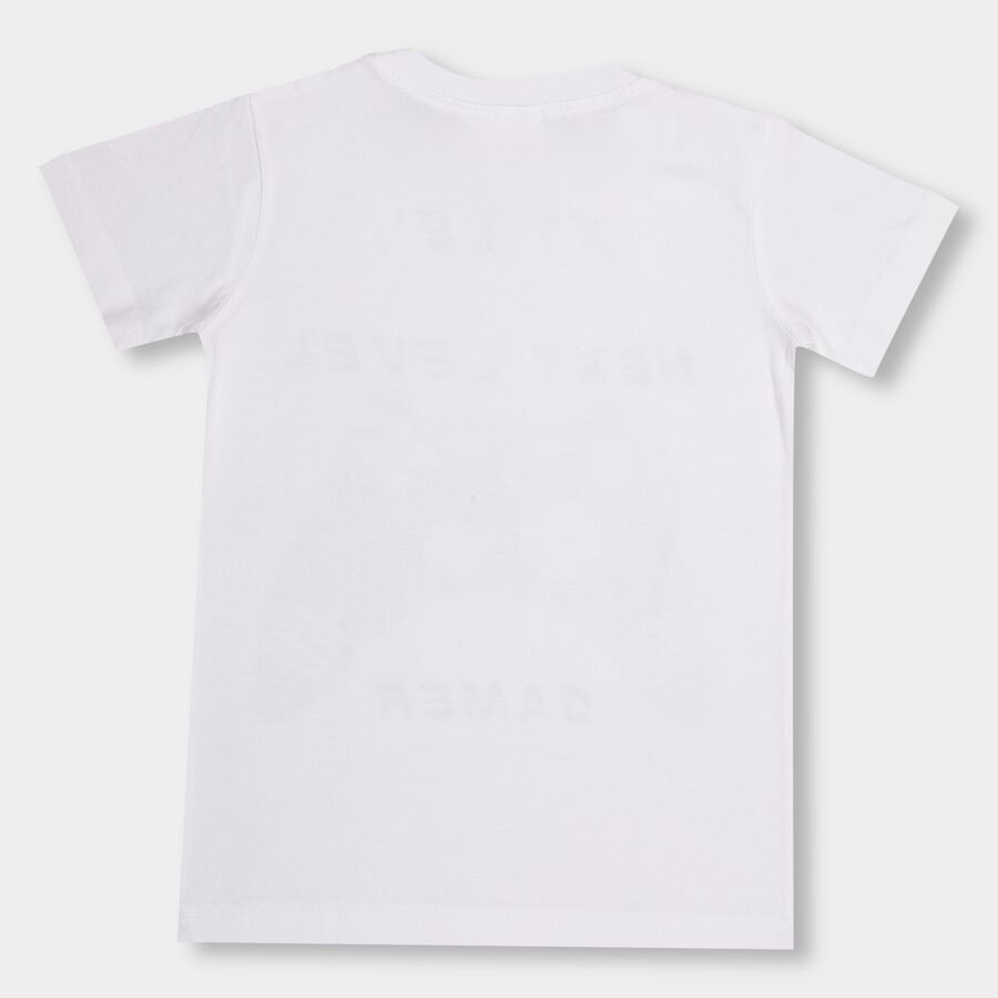 Boys' 100% Cotton Half Sleeves T-Shirt , सफ़ेद, large image number null