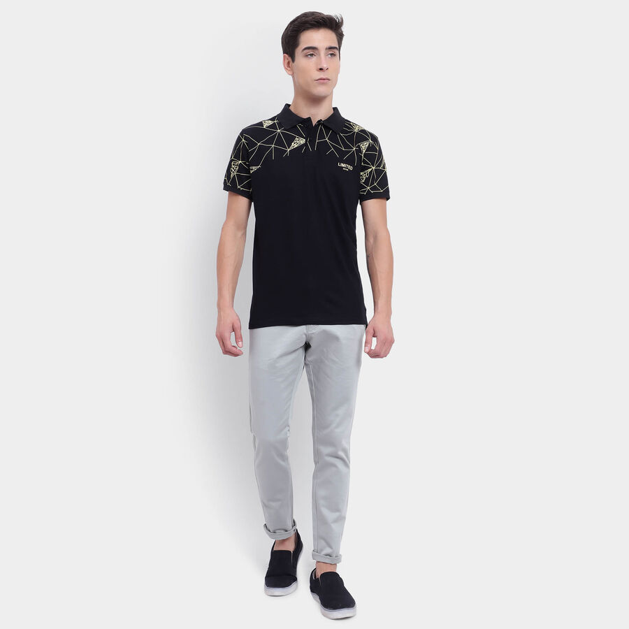 Cotton Polo Shirt, Black, large image number null