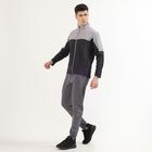 Men's Dark Grey and Light Grey High Neck Athleisure Jacket, Dark Grey, small image number null