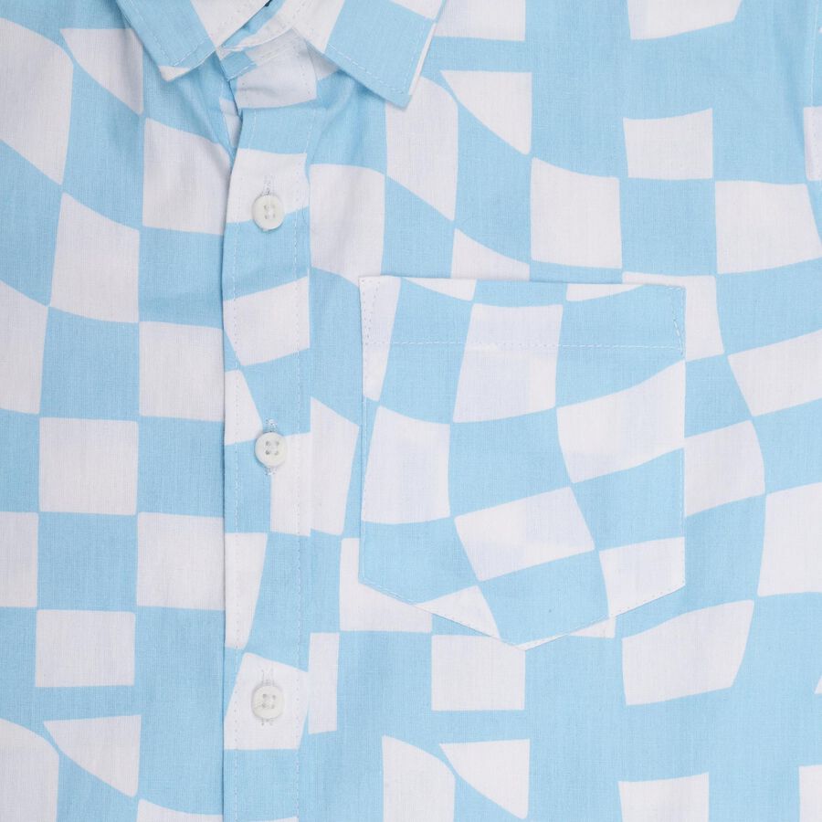 Boys' 100% Cotton Casual Shirt , हल्का नीला, large image number null