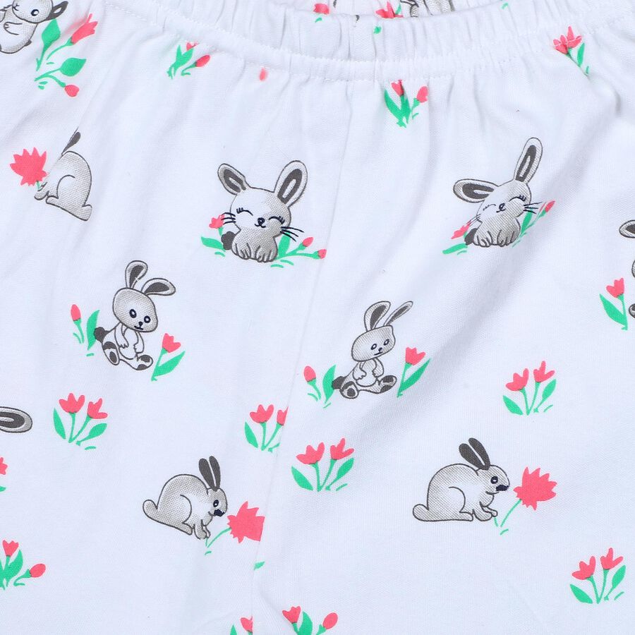 Infants' Pink Straight Fit Bunny Print Pyjama, Pink, large