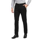 Men's Black Slim Fit Casual Trousers, Black, small