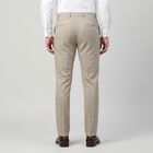 Men's Light Grey Slim Fit Checked Chino Trousers, हल्का ग्रे, small