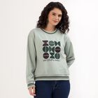 Women's Light Sage Green Crew Neck Casual Sweatshirt, Light Green, small image number null