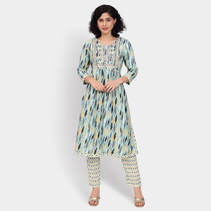 Ladies' Ethnic Set, हल्का हरा, large image number null