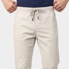 Men's Silver Slim Fit Drawstring Chino Trousers, Silver, small