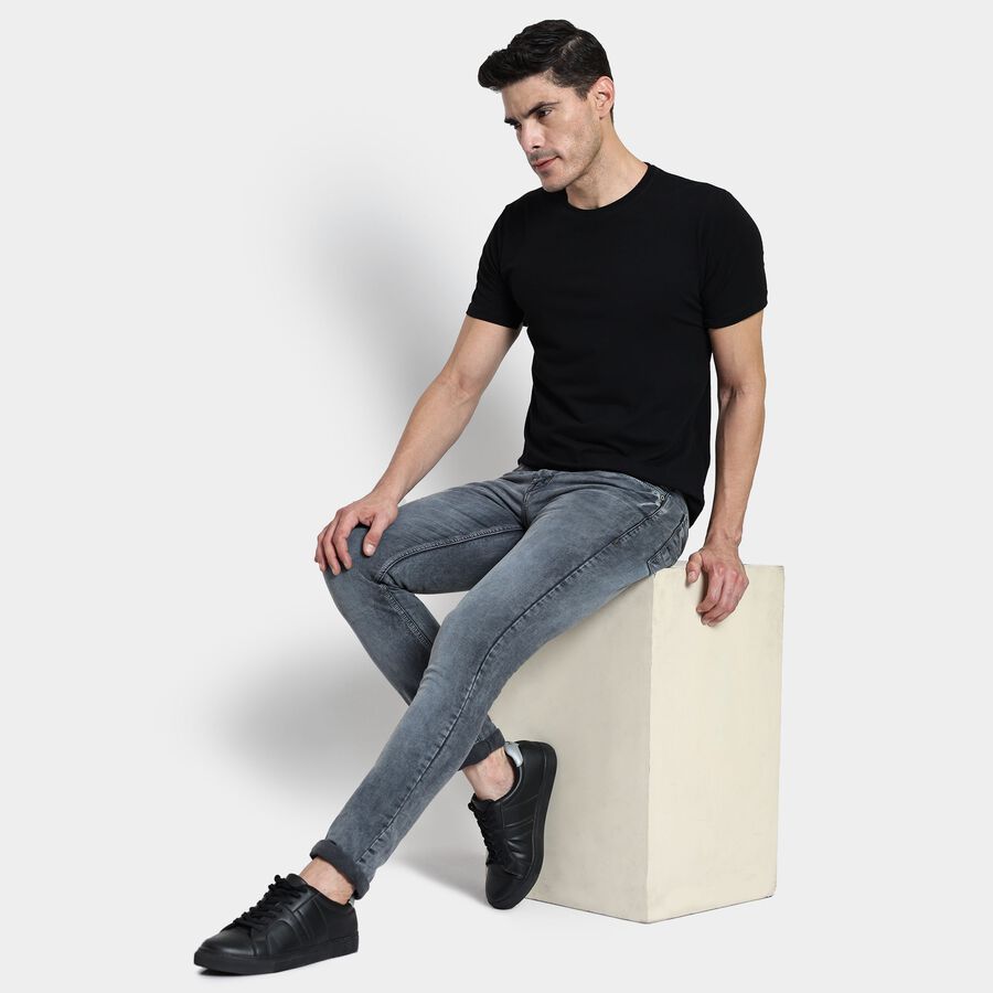 Men's Skinny Jeans, Dark Grey, large image number null