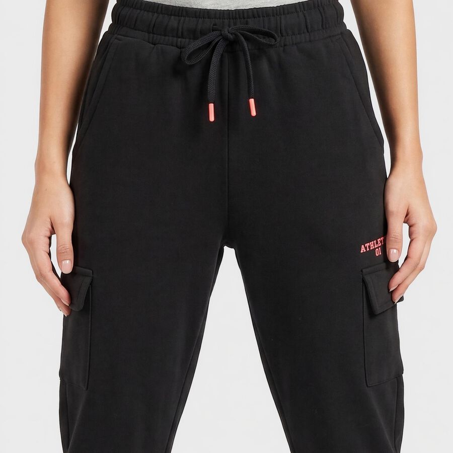 Women's Navy Blue Jogger Fit Cargo Track Pants, नेवी ब्लू, large