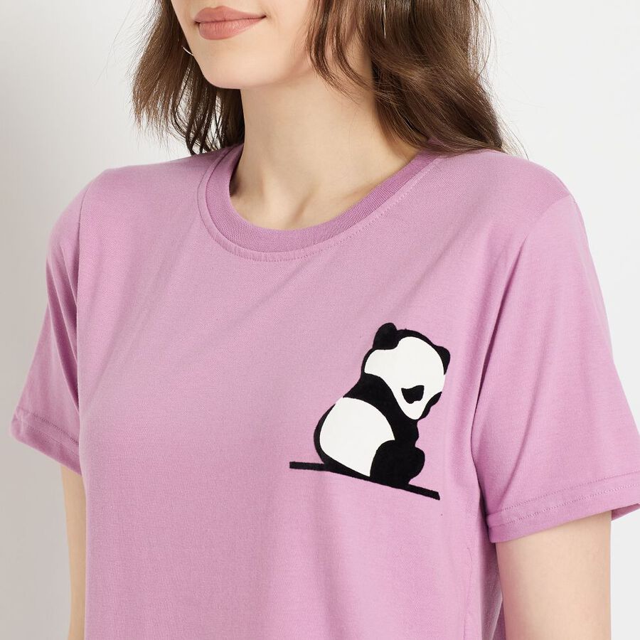 Ladies' Round Neck T-Shirt, बैंगनी, large image number null