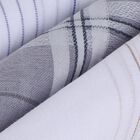 Men's Multi-colored Striped and Checked Pack of 3 Handkerchief, Dark Grey, small