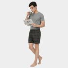 Men's Black Classic Fit Geometric Printed Boxers, काला, small
