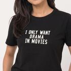 Women's Black Round Neck Regular T-Shirt, Black, small