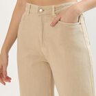 Ladies' 100% Cotton High Rise Jeans , Off White, small image number null