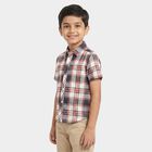 Boys Red Checked Casual Shirt, लाल, small