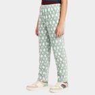 Girls' Mint Green Heart Printed Elastic Waist Pyjama, Light Green, small