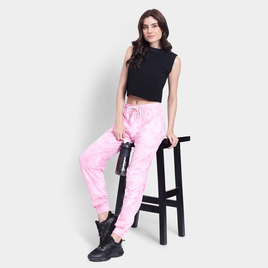 Ladies' 100% Cotton Track Pants , हल्का गुलाबी, large image number null