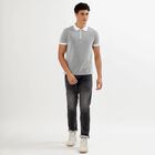 Men's Black Polo Neck Checkered T-Shirt&nbsp;, Black, small